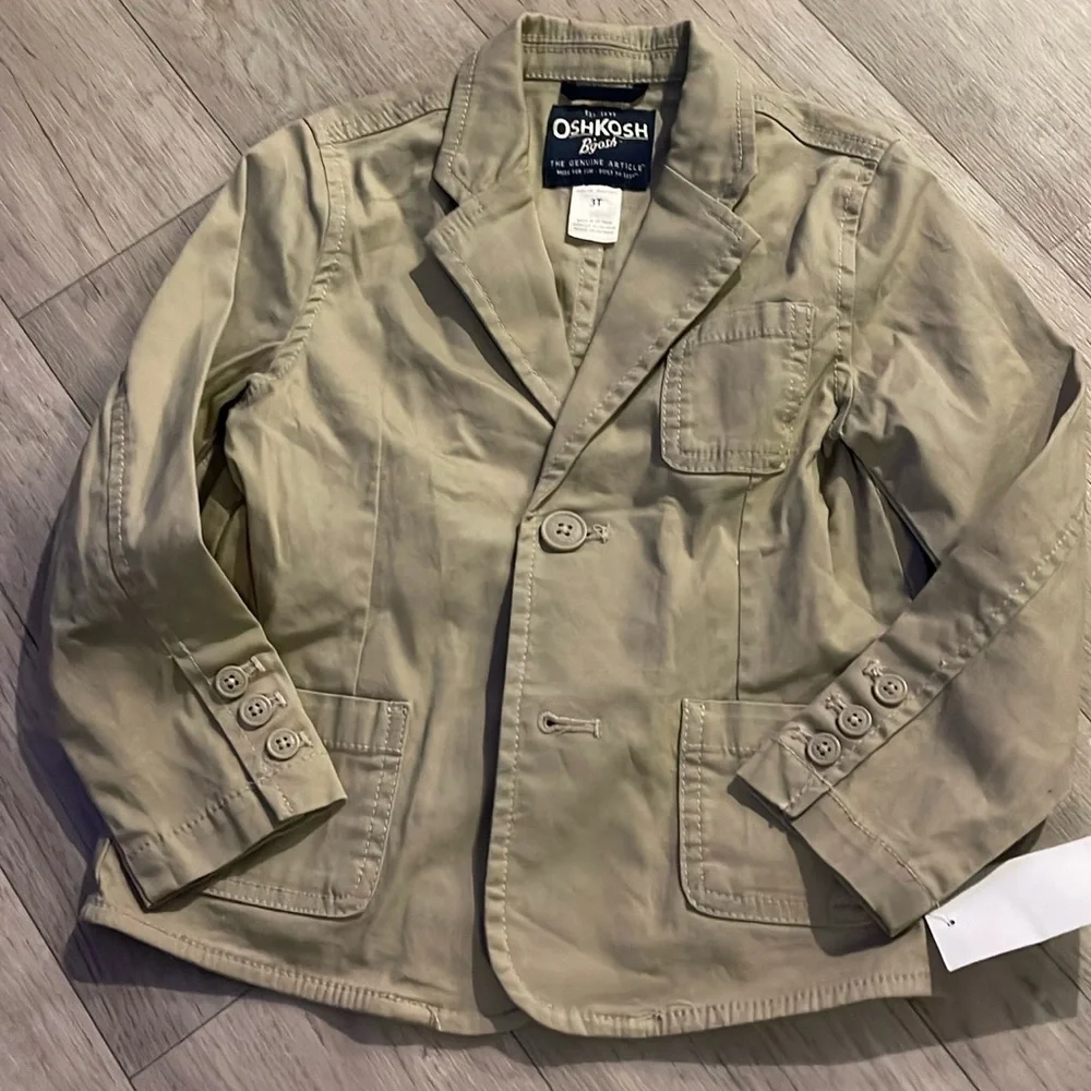 OshKosh B'gosh Kids Tan Jacket blazer suit boys 3t NWT